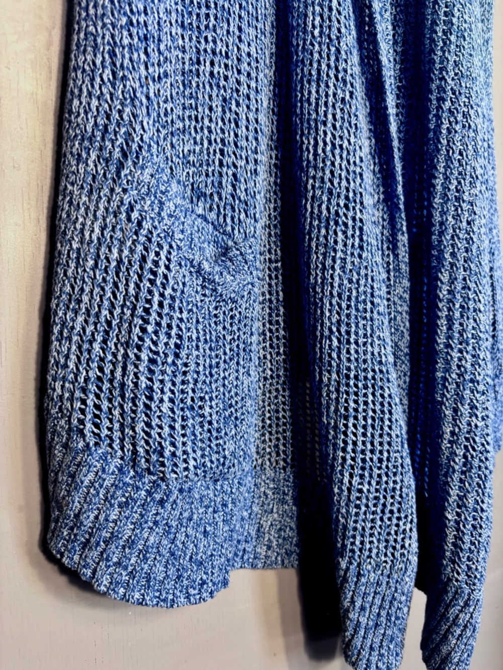 EDDIE BAUER Blue Loose-Knit Sweater Cardigan - Picture 5 of 8